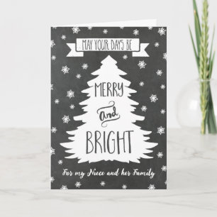 Chalkboard Niece & Family Merry Christmas Card
