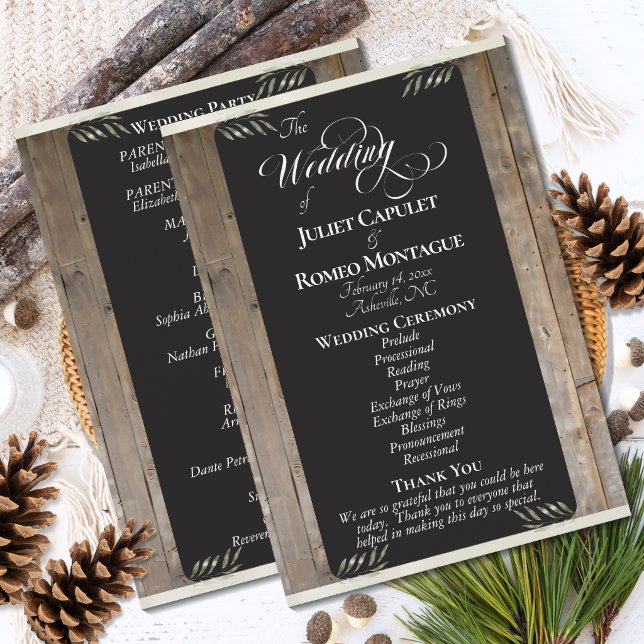 Chalkboard on Wood - Cream Wedding Program (Creator Uploaded)