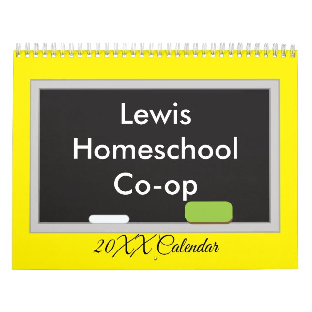Chalkboard on Yellow Background Calendar (Cover)