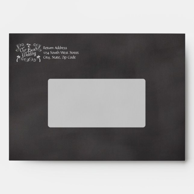 Chalkboard Our Beach Wedding Envelopes (Front)