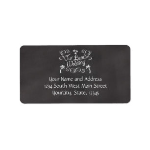 Chalkboard Our Beach Wedding Label