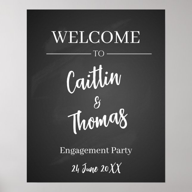 Chalkboard Party Sign Poster | Rustic Printable We (Front)