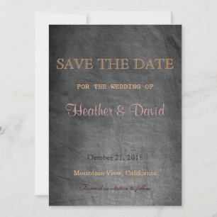 Chalkboard Pattern Save Date Wedding Invitation