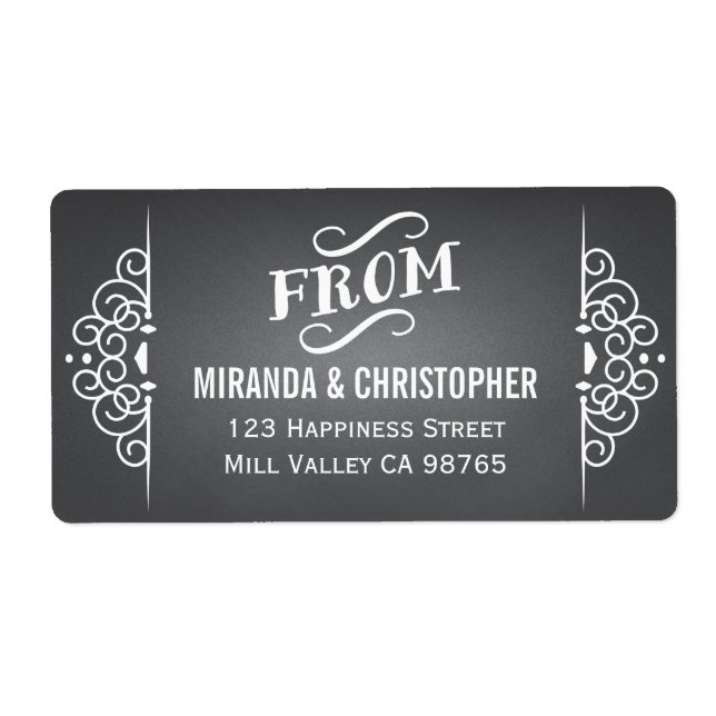 Chalkboard Personalised Return Address Labels (Front)
