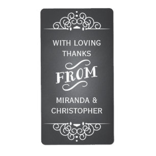 Chalkboard Personalised Thank You Favour Labels