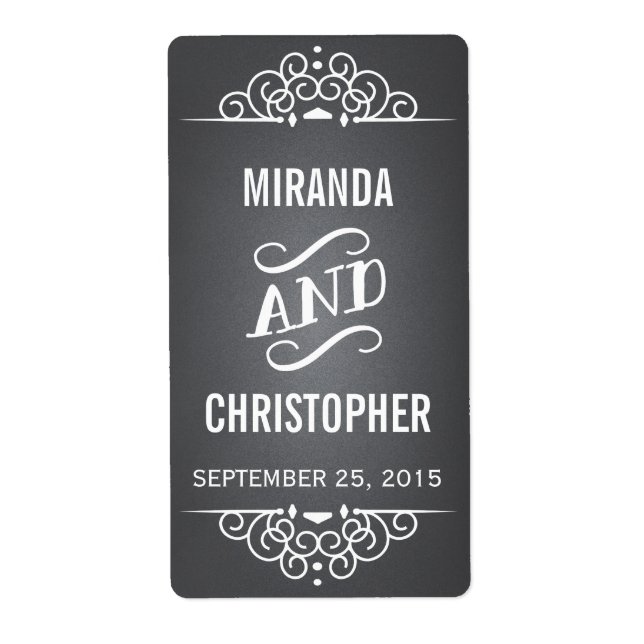 Chalkboard Personalised Wedding Favour Labels (Front)