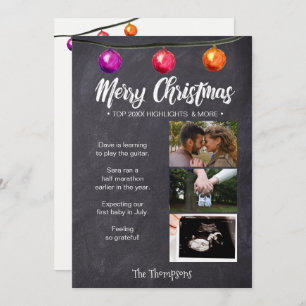 Chalkboard Photo Christmas Pregnancy Announcement