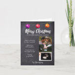 Chalkboard Photo Christmas Pregnancy Announcement<br><div class="desc">The excitement of your pregnancy can be shared with close family and friends with this Christmas chalkboard photo collage card. Entice then with other highlights from the year and surprise and delight them with the big news of baby's arrival month. Customise the special greeting, names, details, photos as you'd like....</div>