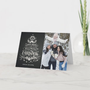 Chalkboard Photo Folded Holiday Card