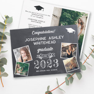 Chalkboard Photo Graduation Announcement 2023