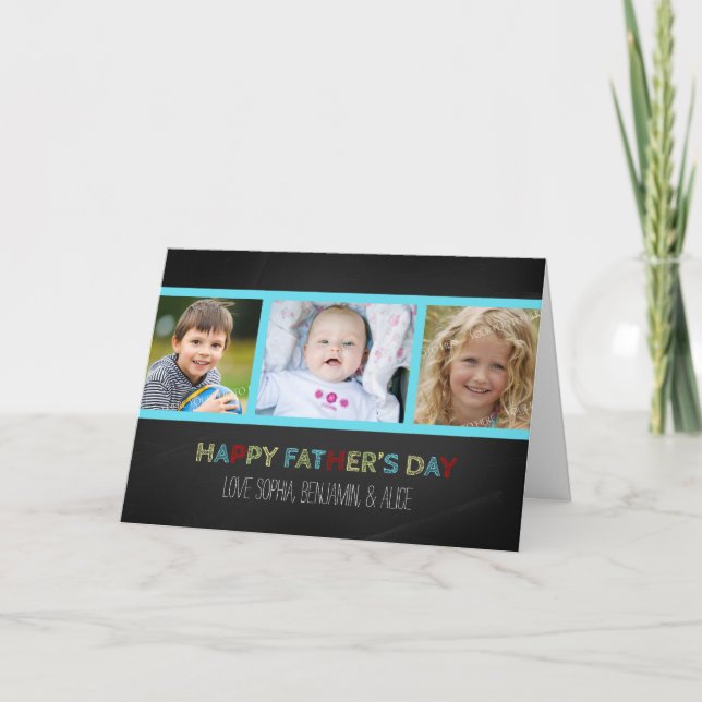 Chalkboard Photo Happy Father's Day Card (Front)