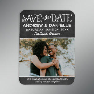 Chalkboard Photo Panel Save the Date Magnet