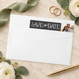Chalkboard Photo Save the Date Wedding Wrap Around Label