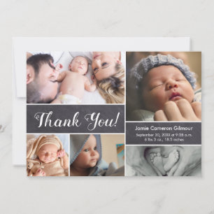 Chalkboard Photos Baby Shower Script Thank You Card