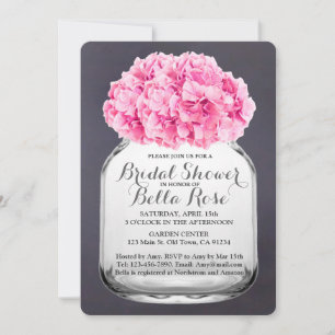 Chalkboard Pink Hydrangea Bridal Shower hydrangea5 Invitation