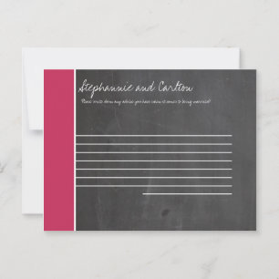Chalkboard Pink Wedding Advice Card