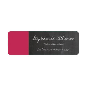 Chalkboard Pink Wedding Return Label Return Address Label