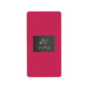 Chalkboard Pink Wedding Small Candy Wrapper Label