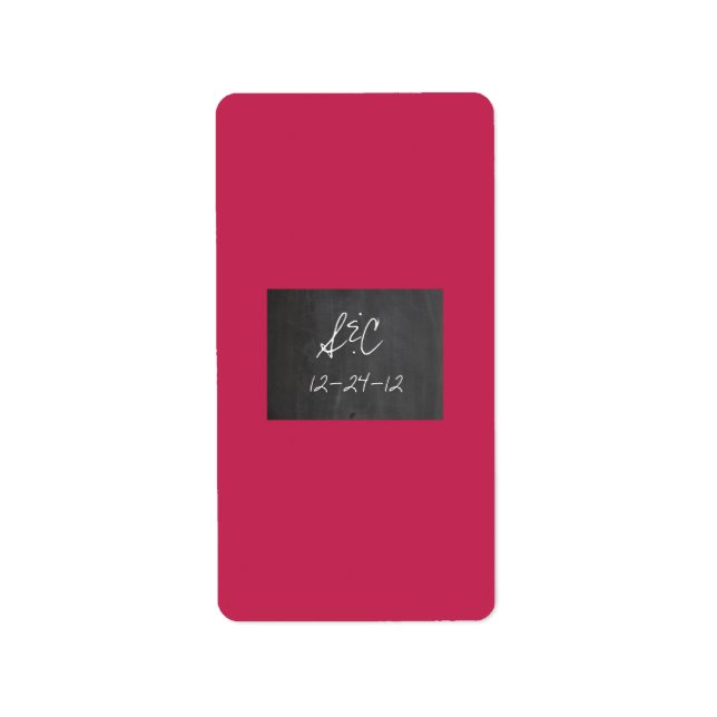 Chalkboard Pink Wedding Small Candy Wrapper Label (Front)