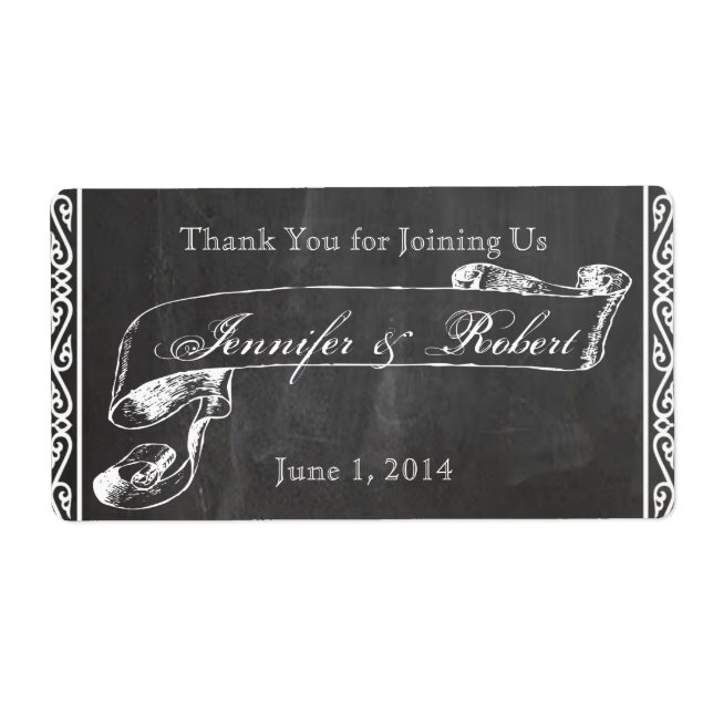 Chalkboard Posh Water Bottle Label (Front)