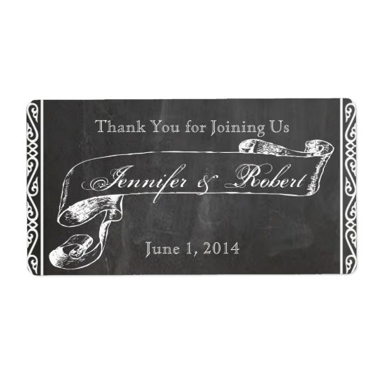 Chalkboard Posh Water Bottle Label Shipping Label