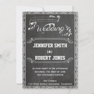 Chalkboard Posh Wedding Invitation