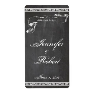 Chalkboard Posh Wedding Wine Label