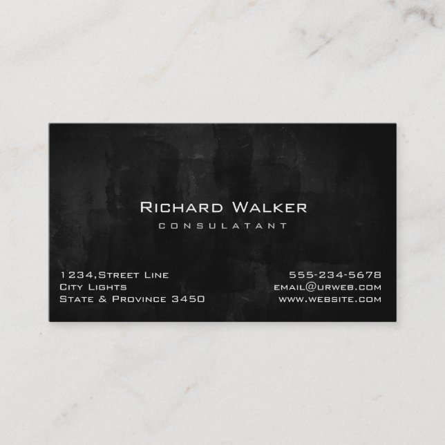 Chalkboard Professional elegant Black Board Simple Business Card (Front)
