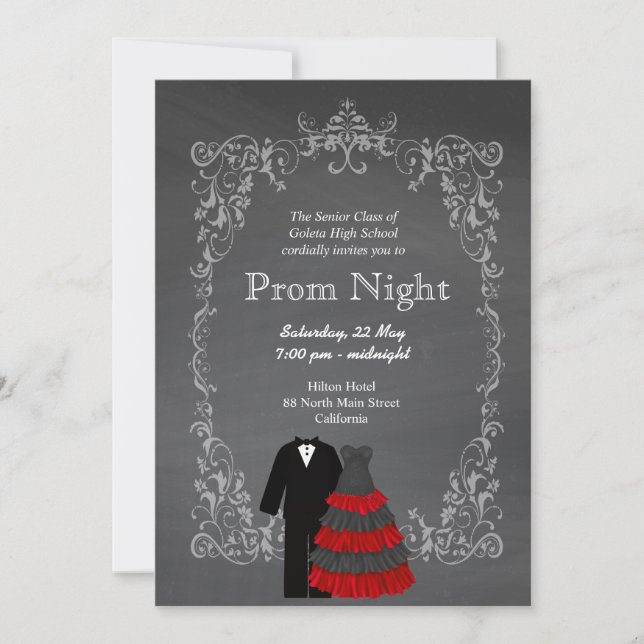 Chalkboard Prom Invitation (Front)