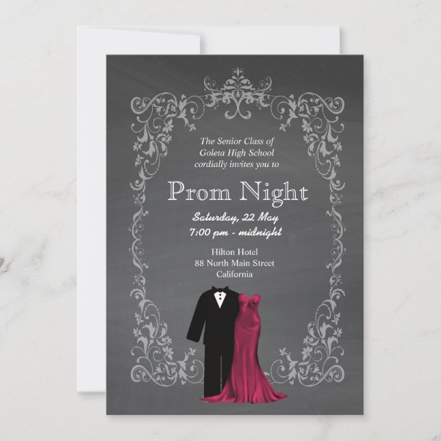 Chalkboard Prom Invitation (Front)