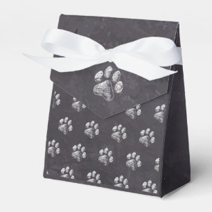 Chalkboard - Puppy Pawty - Dog Birthday Paw Print Favour Box