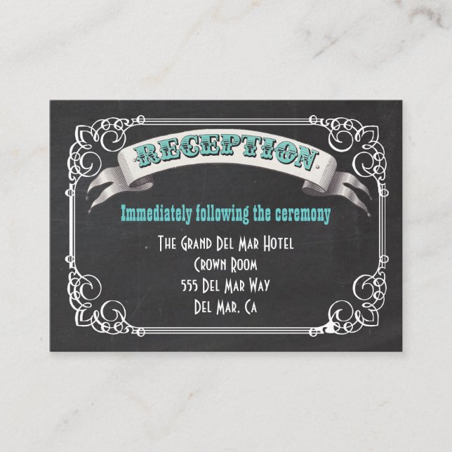Chalkboard Reception Enclosure Card Insert (Front)