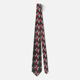 Chalkboard Red and White Ribbon Tie