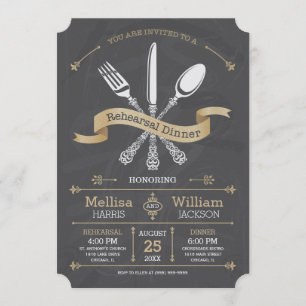 Chalkboard Rehearsal Dinner Invitation