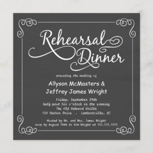 Chalkboard Rehearsal Dinner Invitations