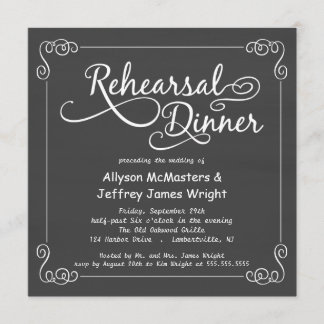 Chalkboard Rehearsal Dinner Invitations