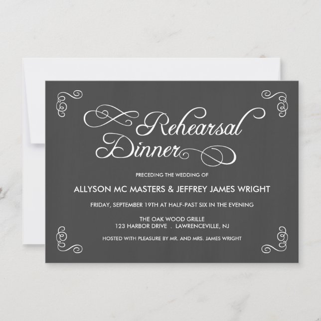 Chalkboard Rehearsal Dinner Invitations (Front)