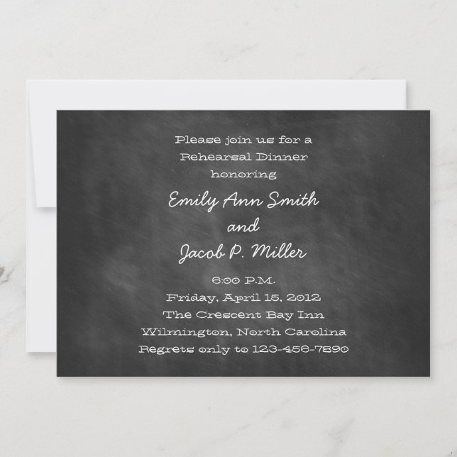 Chalkboard Rehearsal Dinner Invitations (Front)