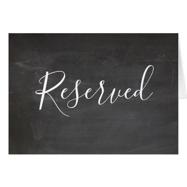 Chalkboard reserved sign. Modern grey wedding (Front Horizontal)