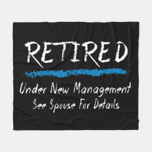 Chalkboard Retired Under New Management Fleece Blanket