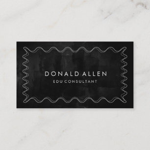 Chalkboard Retro Curved Professional Classic Business Card