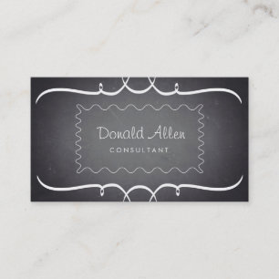 Chalkboard Retro Slate Professional Curved Business Card