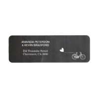 Chalkboard romantic bike return address label