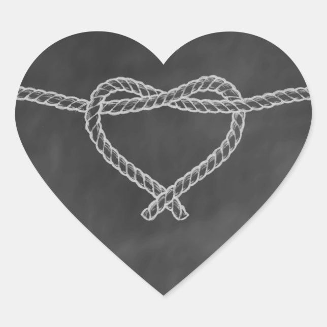 Chalkboard Rope Heart Sticker (Front)
