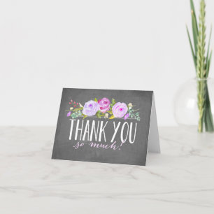 Chalkboard Rose Garden   Thank You Card