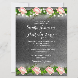 Chalkboard Rose Wedding Invitaion Invitation