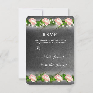 Chalkboard Rose Wedding R.S.V.P. RSVP Card