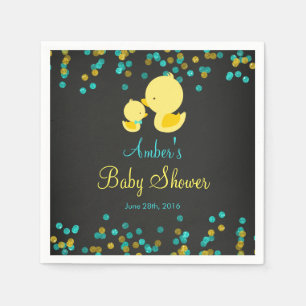 Chalkboard Rubber Duck Baby Shower Napkins