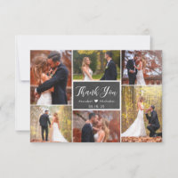 Chalkboard Rustic Script 6 Photo Collage Wedding 