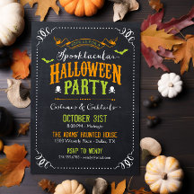Chalkboard Rustic Spooktacular Halloween Party